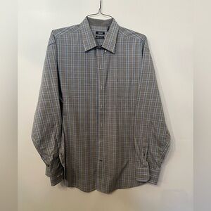 IZOD MEN’S CLASSIC BUTTON DOWN  COLLAR SHIRT. SIZE XL GREY/BLUE/BLACK/WHITE